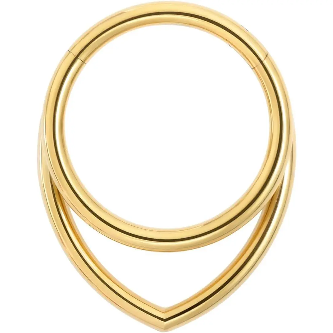 16G Titanium Septum Rings Double Septum  Daith     Hinged Segment Helix Clicker   8 mm 10 mm Seamless Ring  Jewellery for Her