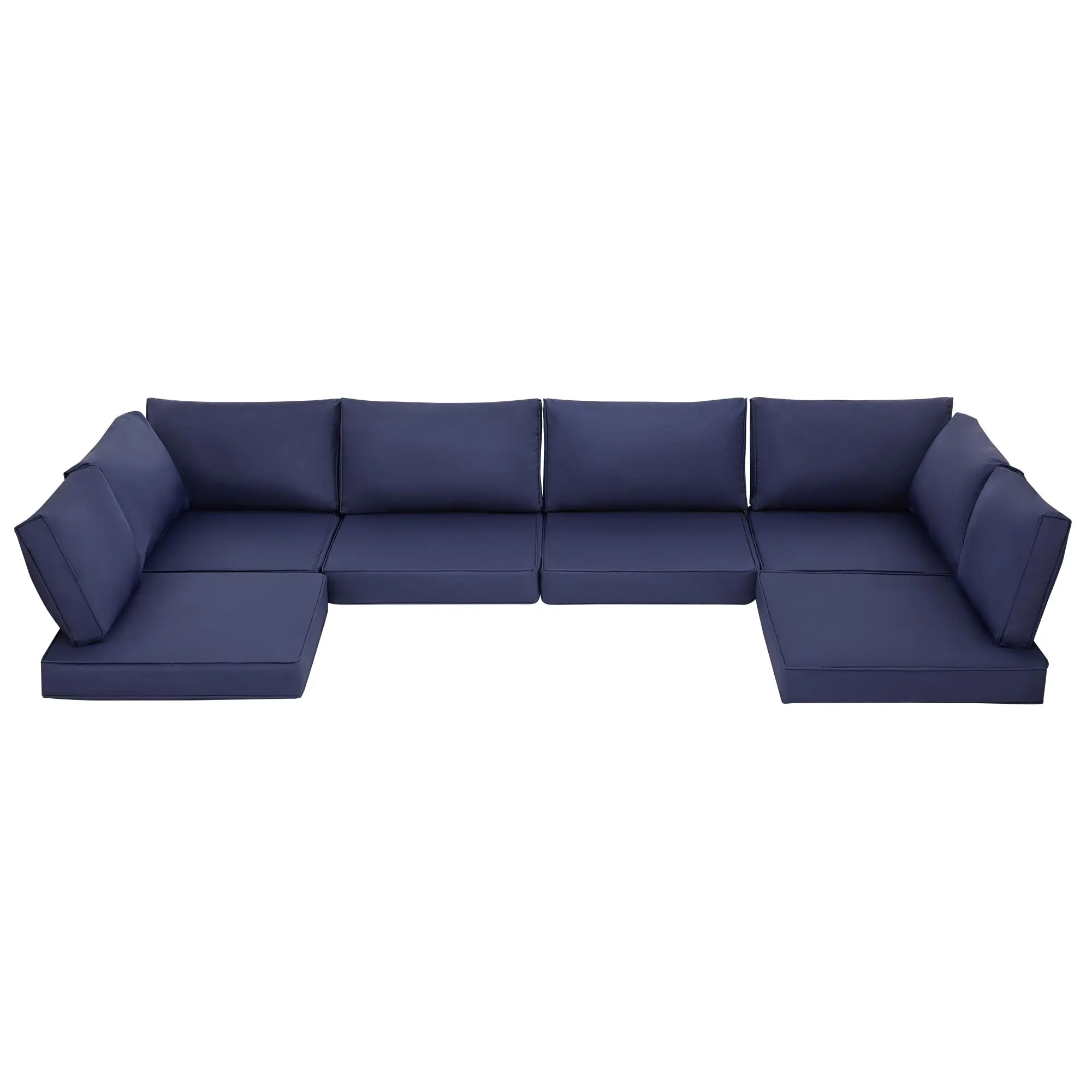 14-Piece Outdoor Replacement Cushions for 6-Seat Patio Conversation Sets, Waterproof & Fade Resistant Deep Seat Cushions