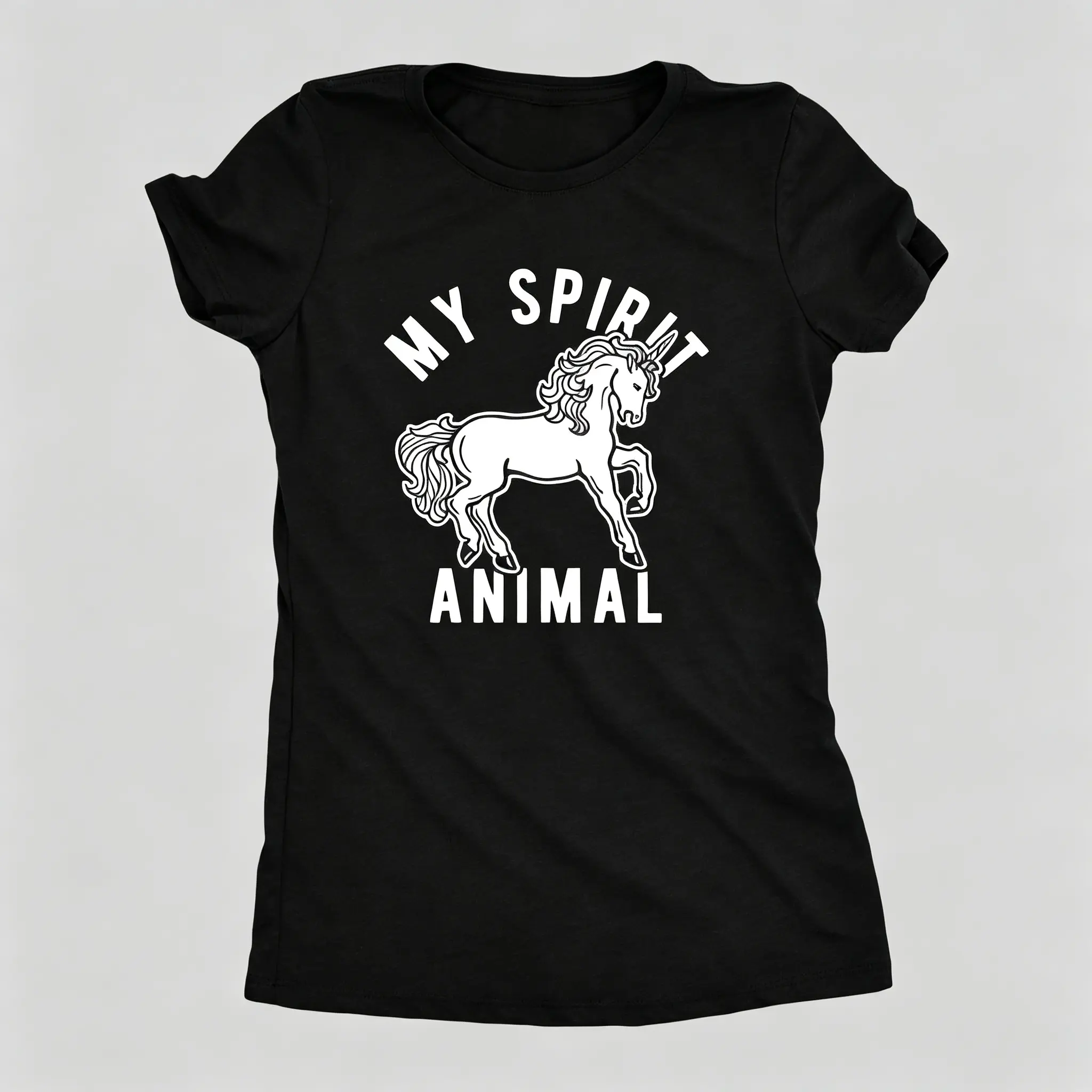My Spirit Animal Unicorn T Shirt Funny Mythical Womens Vintage Graphic Tee Purple Gift