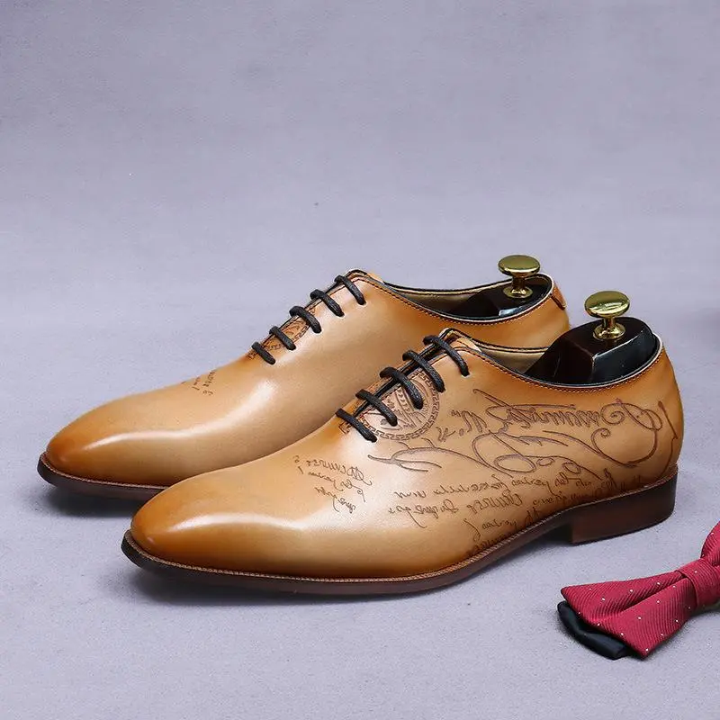 Genuine Full Grain Leather Handmade Mens Oxford Shoes Business Formal Dress Shoes Breathable Cow Lining British Style Lace Up Oxfords For Men Wedding Office Business Party Daily Wear