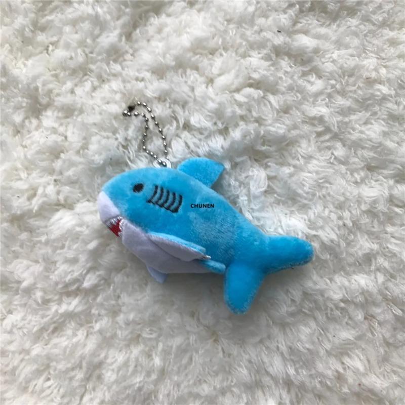 Kawaii Colorful Shark Plush Keychain Soft Stuffed Doll Backpack Pendant Gift