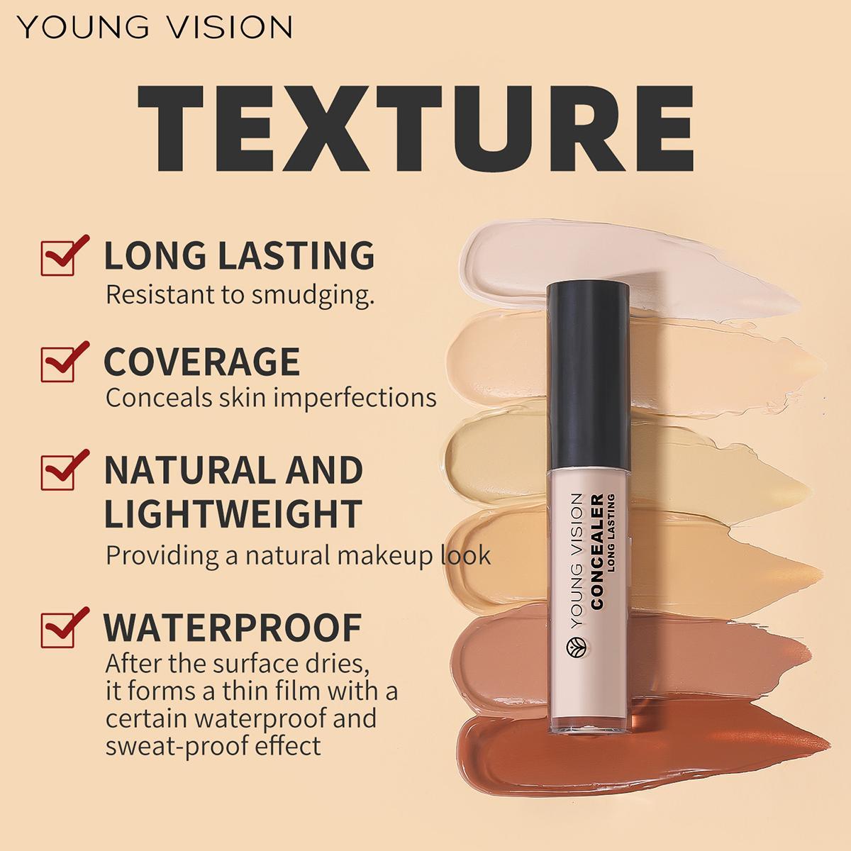 Long Lasting & Waterproof Concealer Stick, 1 Count Natural & Lightweight Makeup Concealer, Full Coverage, All Day Coverage Flawless Complexion Highlighting Liquid Concealer for Daily Makeup