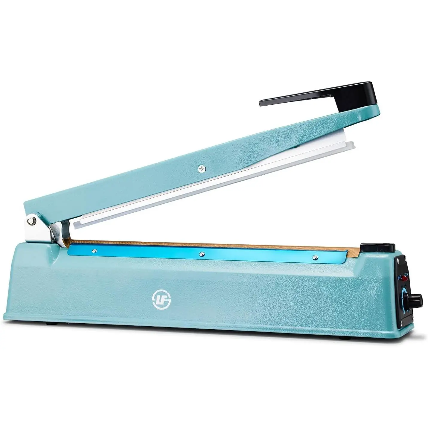 Commercial Bag Sealers 12 inch, 2mm Sealing Width Iron Impulse Sealer, Heavy Duty Manual Shrink Wrap Heat Sealer Machine with 1  Kits 2 , Blue