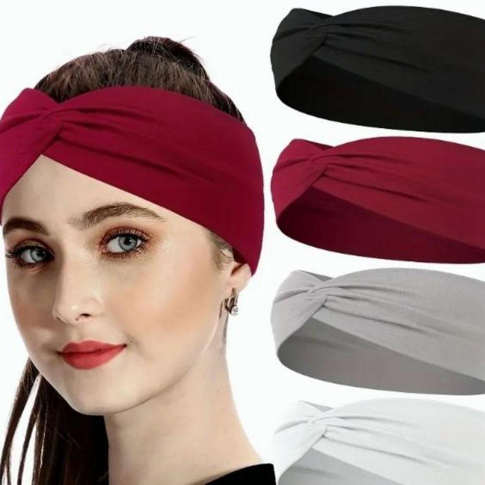 [Mother's Day Gifts]5 Pack Women's Sports Headbands, Elastic Sweat Absorbent Non-Slip Fashion Hairbands for Yoga Running Workout