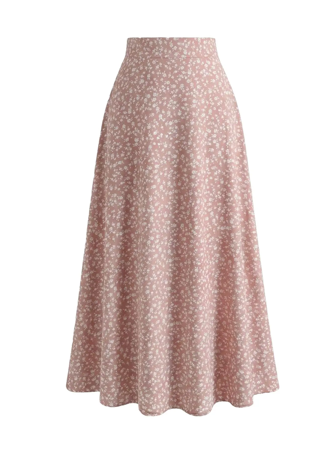 Women's High-Waisted A-Line Long Bohemian Floral Skirt, Loose Fit with Pockets, Floral Pattern, Perfect for Summer Vacation, Beach, Parties, Holidays