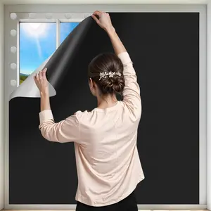 Portable 100% Black Out Adhesive Thermal No Drill Blackout Blinds 40"x57" Temporary Darkening Window Shades for Skylight RV Dorm Room Home