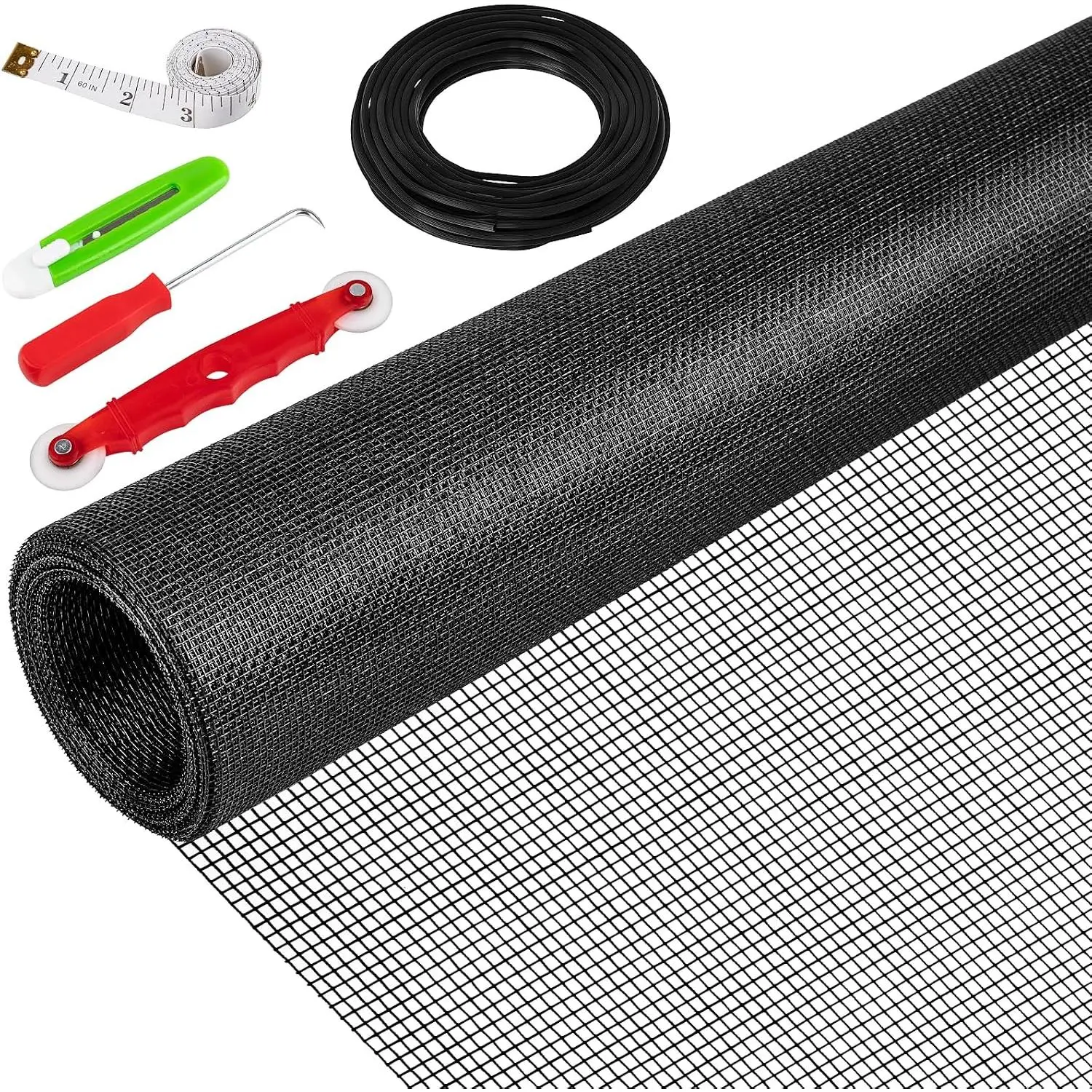 48"X102" Window Screen , Fiberglass Window Screen Mesh,  Window Screens, Window Screen Door Repair Kit for Patio Porch Sliding Door House Windows Pool , with Ruler