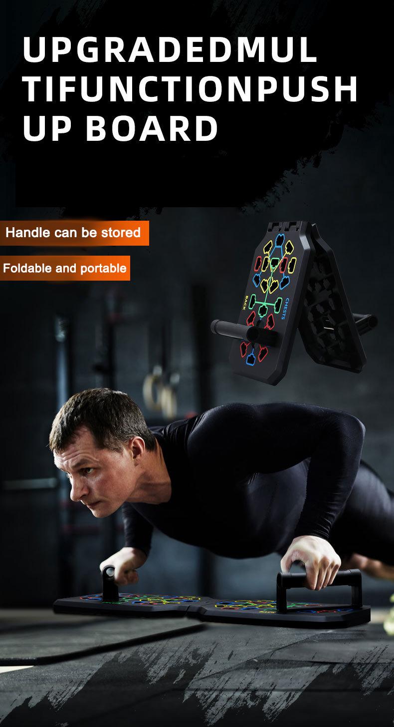 Foldable Push Up Board with Handle Bar and Resistance Rope, Multifunctional Push Up Board, Exercise Gym, Fitness System, Workout Exercise Stand for Men and Women Foldable Push Up Board with Handle Bar and Resistance Rope, Multifunctional Push Up Board, Exercise Gym, Fitness System, Workout Exercise Stand for Men and Women