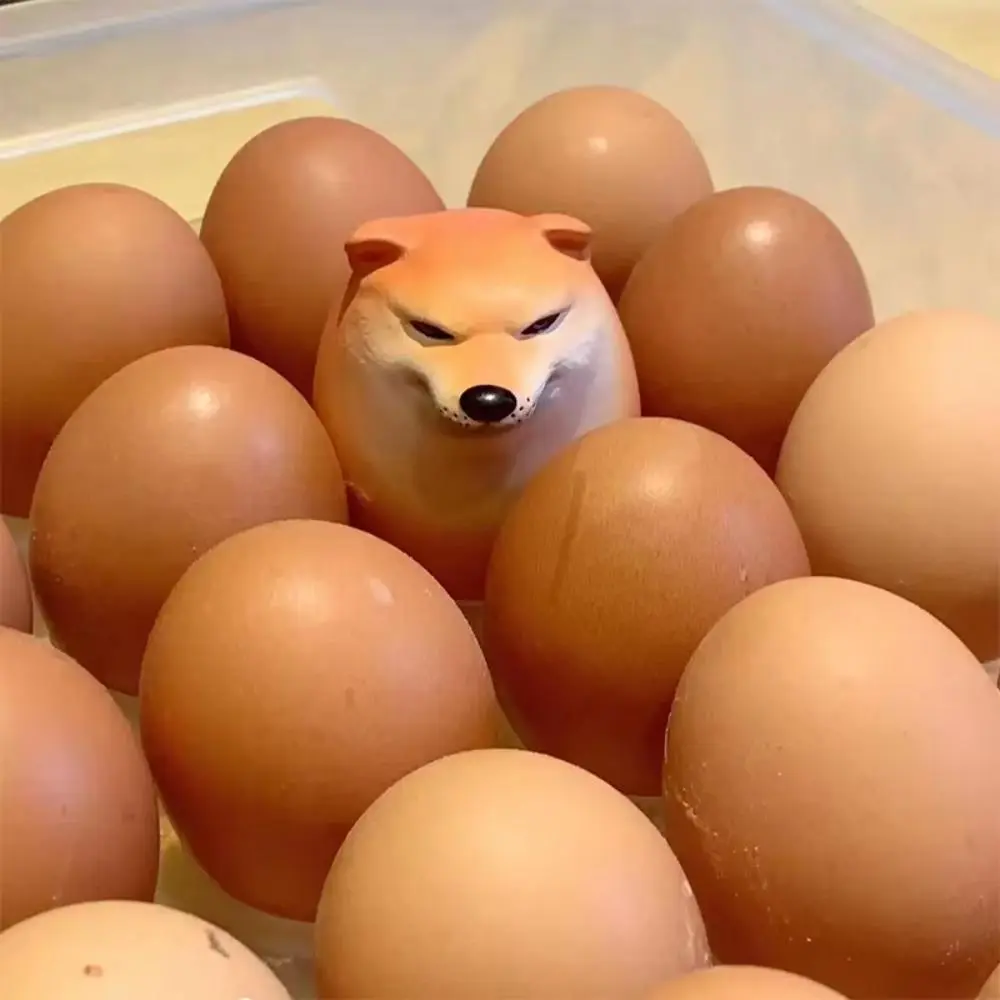 Realistic Shiba Inu Egg Collectible Statue - Integrated Form Decorative Piece, Desk Setup Aesthetic Accessory, Statue Decorations, Birthday Gift