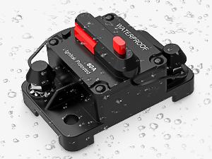 Nilight 80A Resettable Circuit Breaker, 12-48V DC Manual Reset with Copper Wire Lugs, Surface Mount Installation, Automotive Overload Protection