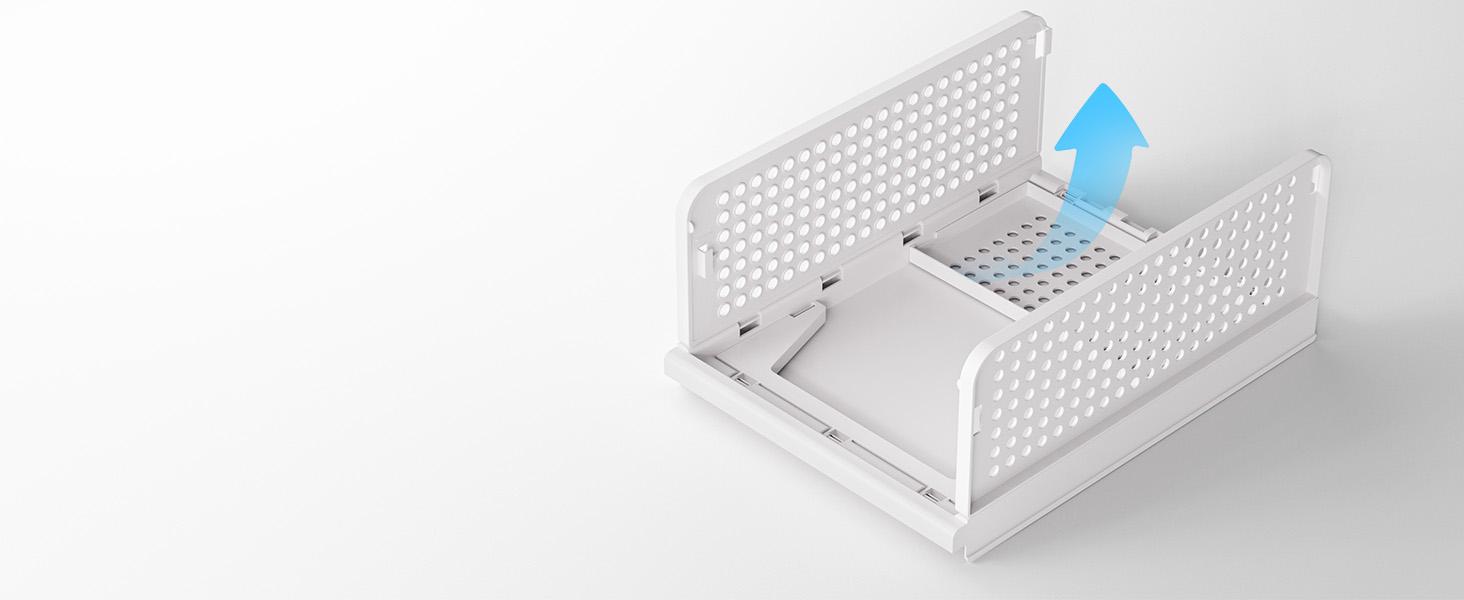 SNSLXH 5 Pack Stackable Closet Storage Basket, Multifunctional & Foldable Closet Organizer for Bathroom Kitchen Laundry Room Wardrobe Storage, Space-Saving Clothes Storage Drawer Organizer, White