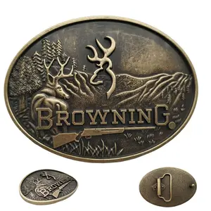 Western Cowboy Country Hunting Belt Buckle, Premium Zinc Alloy Metal Finish Vintage Replacement Buckle, 1.5 Inch 38-40MM Universal Belt Buckle Hardware Accessories for Men Daily Dress Gift