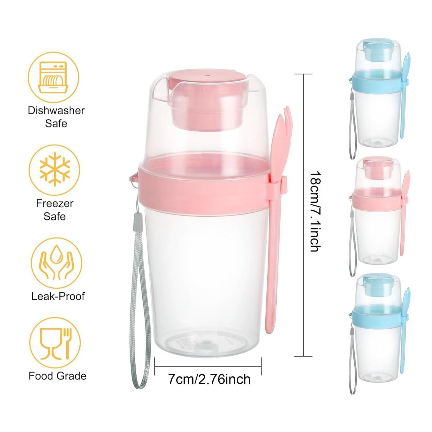 4 yogurt parfait cups, covered yogurt container, overnight oatmeal container, reusable parfait container, small Mei Sen jar for salad, pre-meal preparation, snacks and oatmeal.