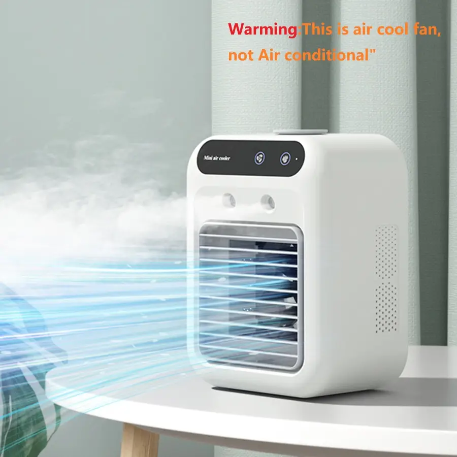 Portable Air Conditioner, USB Rechargeable Air Cooler Fan, Water Cooling Fan, Air Conditioning for Room Office, Camping & Hiking Supplies