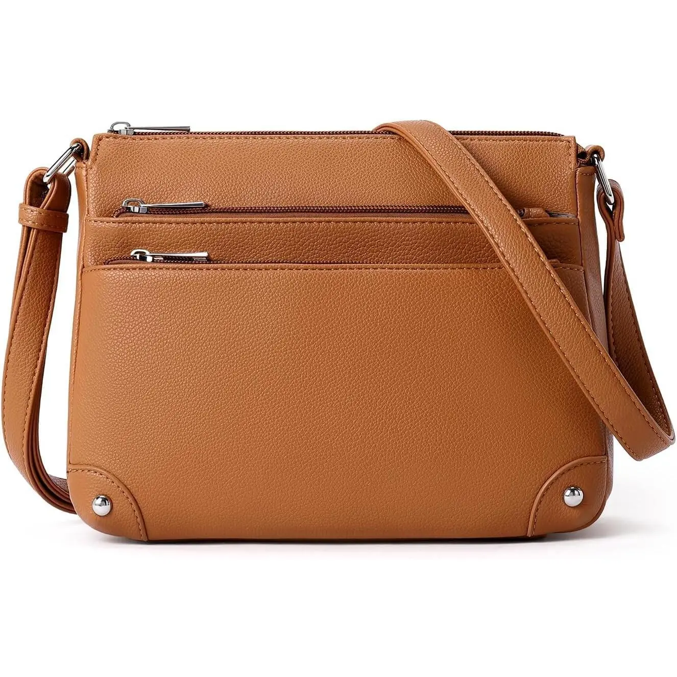 Crossbody Bags for Women Vegan Leather   Purse Roomy Medium  HandBags with Multi Zipper Pocket