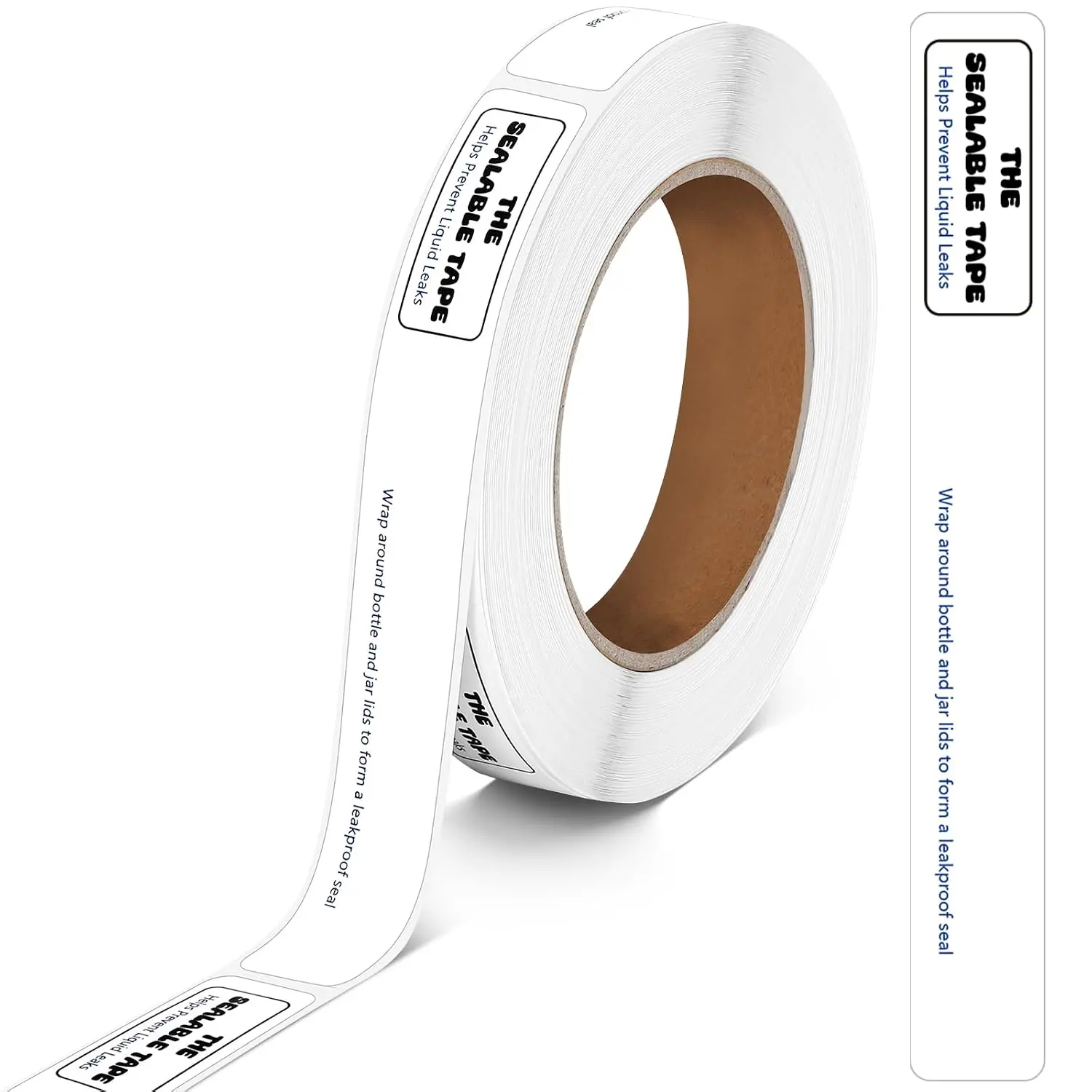1 Roll 250 Labels Sealable Tape 3/4" x 6" Surface  Stop Liquid Leaks Tapes Wrapping Toiletries, Bottle, Jar  to Form Leakproof Seal for Transportation Shipping
