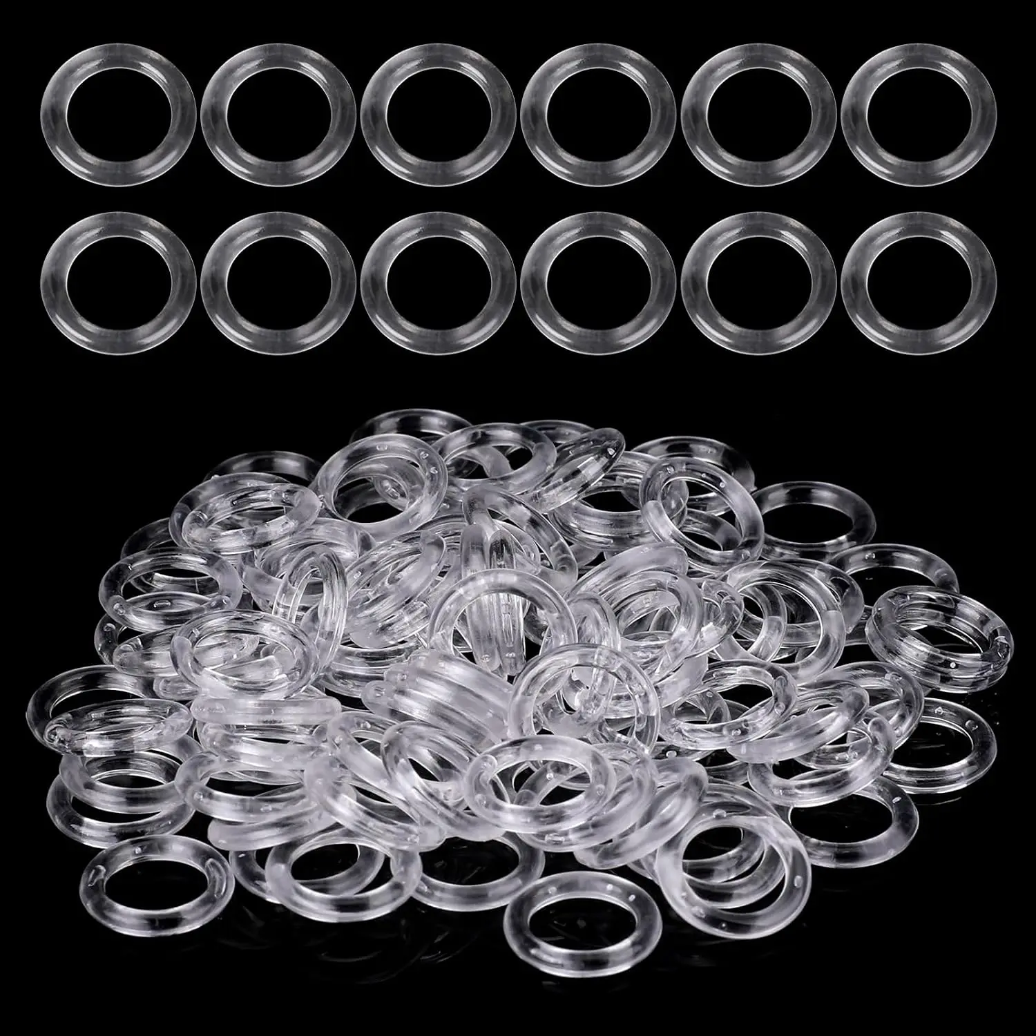 100 count Roman Shade Rings Clear Plastic Drapery Ring Blind Curtain Rings | Rings for Roman Shades Clear Roman Shade Rings Clear Blind Curtains Ring Cafe Curtain Hardware for DIY Blinds, Curtains