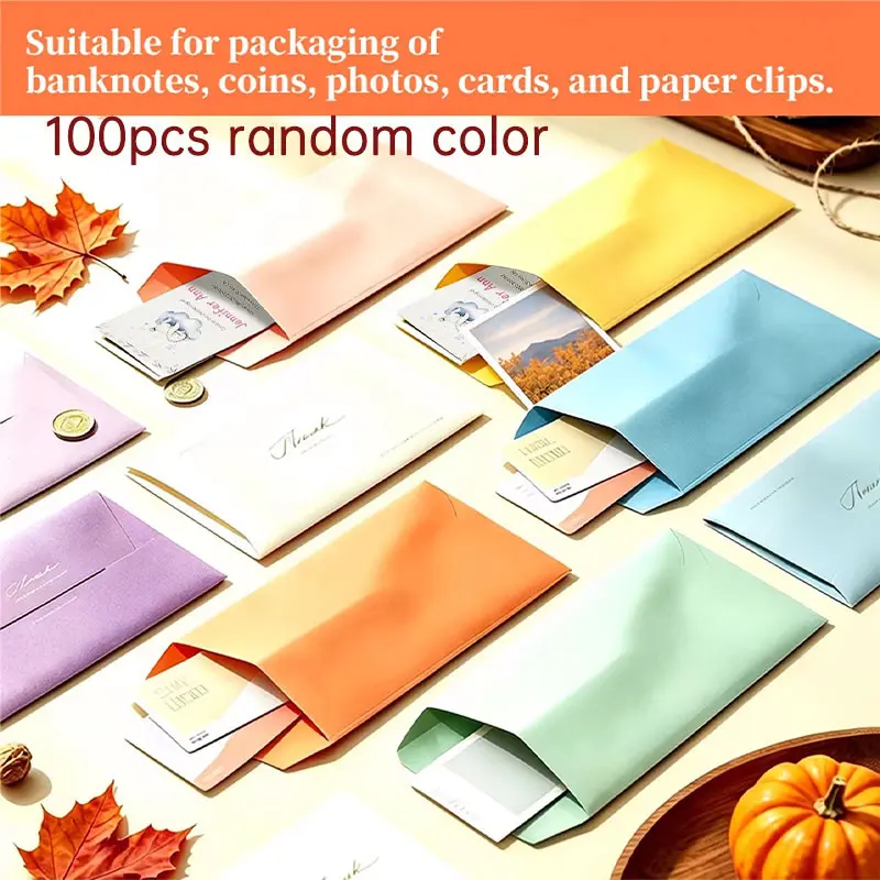 100 Self-Seal Colorful Cash Envelopes, Maroon Color Envelopes for Mail, Birthday, Party, Thanksgiving, Graduation, Wedding