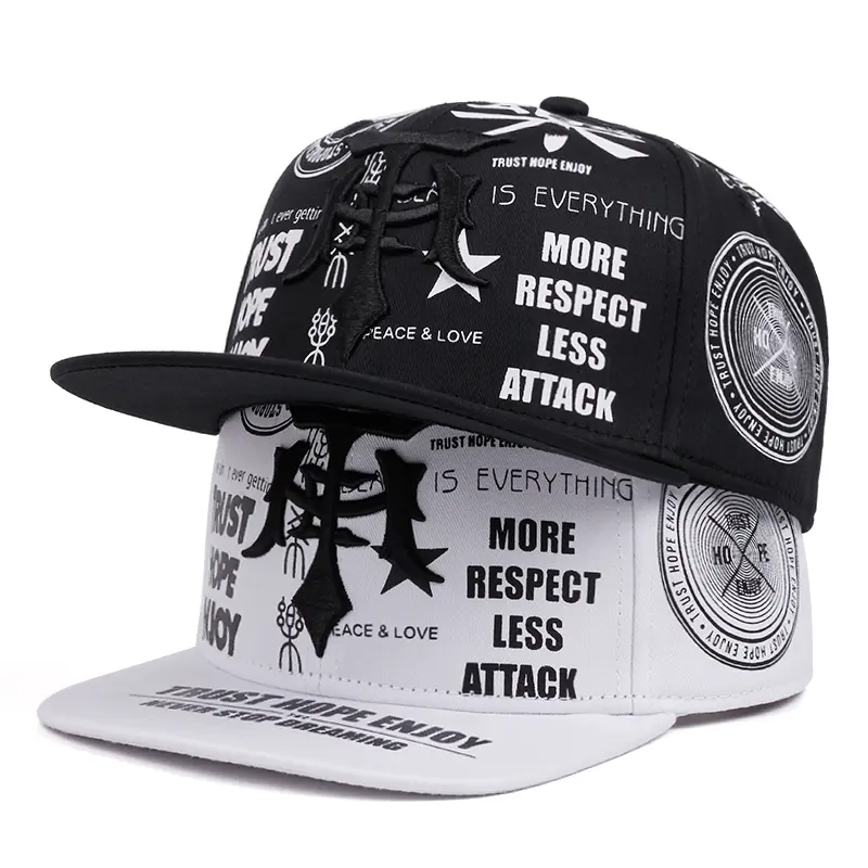 Peace & Love Graphic Quote Lace-Up Adjustable Snapback Cap, Streetwear Flat Bill Baseball Cap Snapback