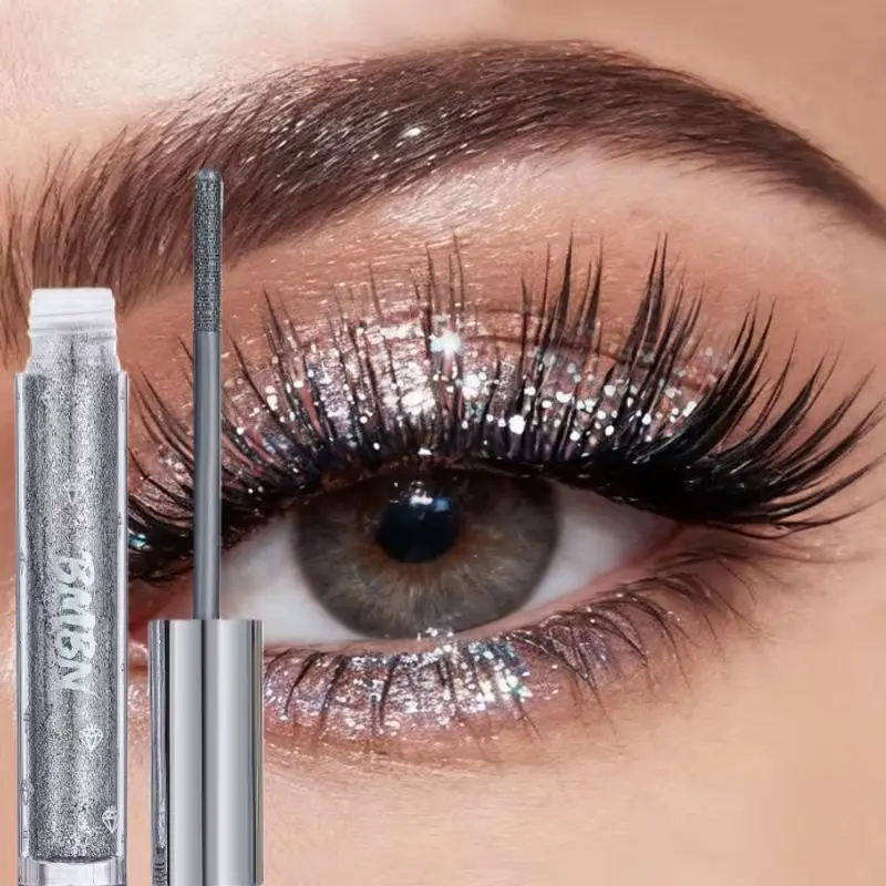 Shiny Diamond Glitter Mascara Waterproof Long Lasting Curling Lash Extension Makeup Gift for Festival Party Wedding Halloween Xmas