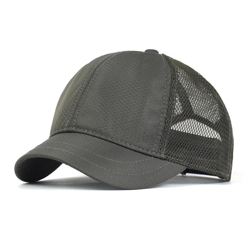 Mesh Short Brim Baseball Cap Men Women Breathable Dad Hat Adjustable Solid Trucker Style Low Profile Caps