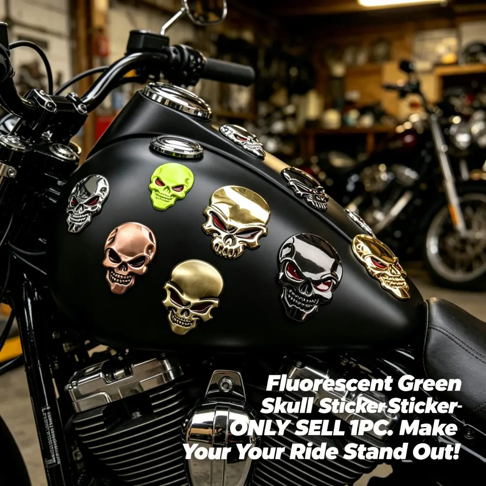 Motorcycle Rider Decal Sticker, Motorcycle Stickers, Motorcycle Decoration, Graphic Decal, 3D Skull Emblem, Dual Use for Motorcycle Body and Helmet, Stylish and Durable Design, Perfect for Customization