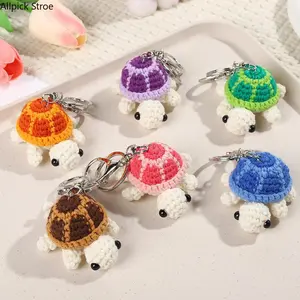 Handmade Crochet Turtle Keychain, Cute Knitted Mini Turtle Bag Charm, Kawaii Plush Animal Pendant, Soft Handmade Key Ring Accessory for Backpack, Purse, Car Keys, Travel Bags, Kids Gifts, Birthday Presents and Aesthetic Everyday Decor