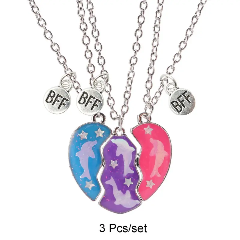 Magnetic Friendship Necklace for Best Friends, Back-to-School Gift DDQX0001, Student Friendship Pendant, Sweet Birthday Gift for Girls