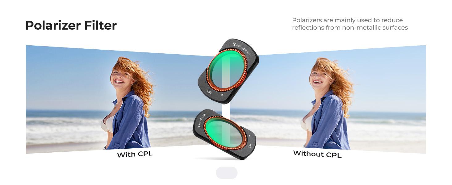 K&F Concept K-Series CPL ND Filter Kit Compatible with DJI OSMO Pocket 3 Creator Combo Accessories, CPL ND16 ND64 ND256 Magnetic Action Camera Neutral Density Polarising Filters HD Optical Glass