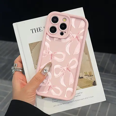 Cute Bows Pattern Smartphone Casing - Multi-Model Phone Protection Cover, Fashionable Accessory Compatible with iPhone 18 ProMax,17,16 Plus,15,14,13,12,11,Xs,Xr & Samsung Galaxy S26,S25 Ultra,S25 Plus,S24 Plus,S23 FE,S22,S21 Series