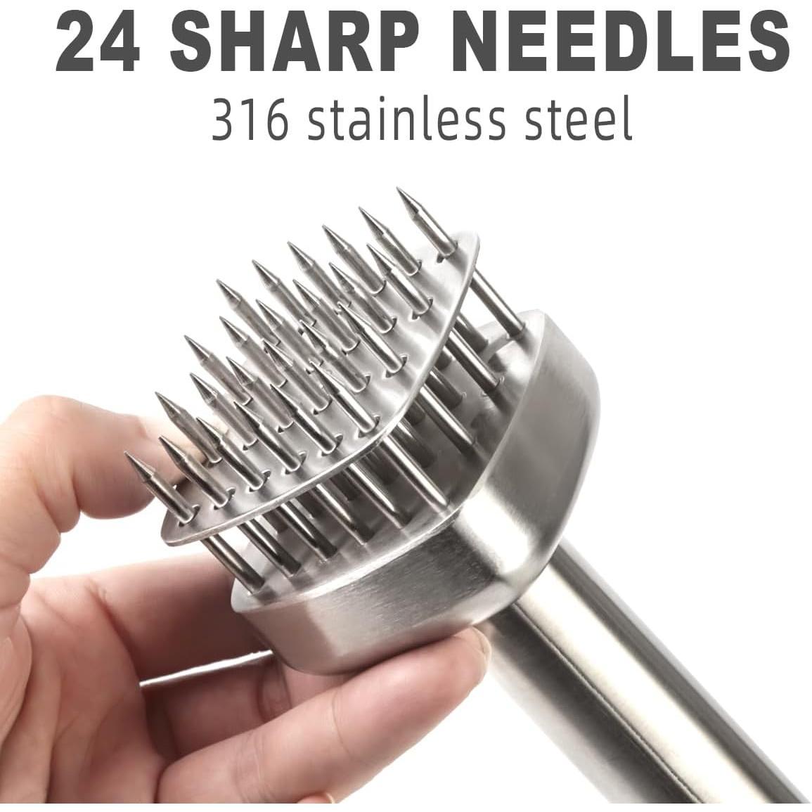 18/10 Stainless Steel Meat Tenderizer Tool, 24   for Tenderizing Steak Chicken Pork Veal Barbecue Marinating