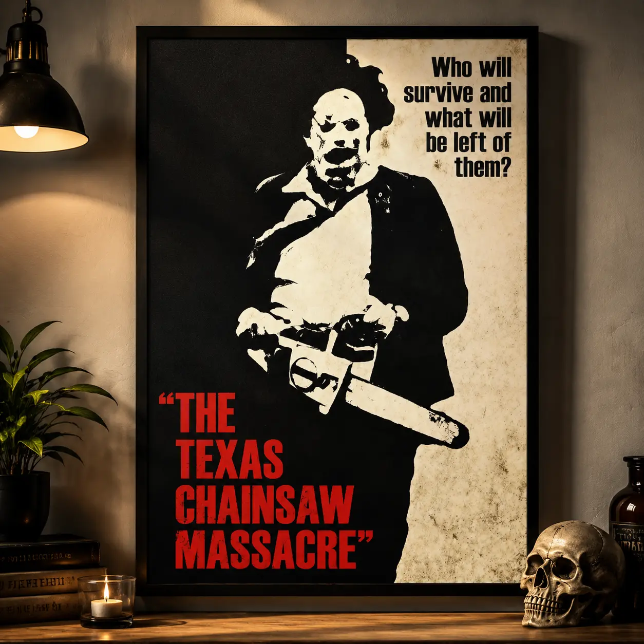 Dark Horror Silhouette Canvas Poster |   Vintage Slasher Wall Art for Bedroom, Man Cave & Game Room Decor