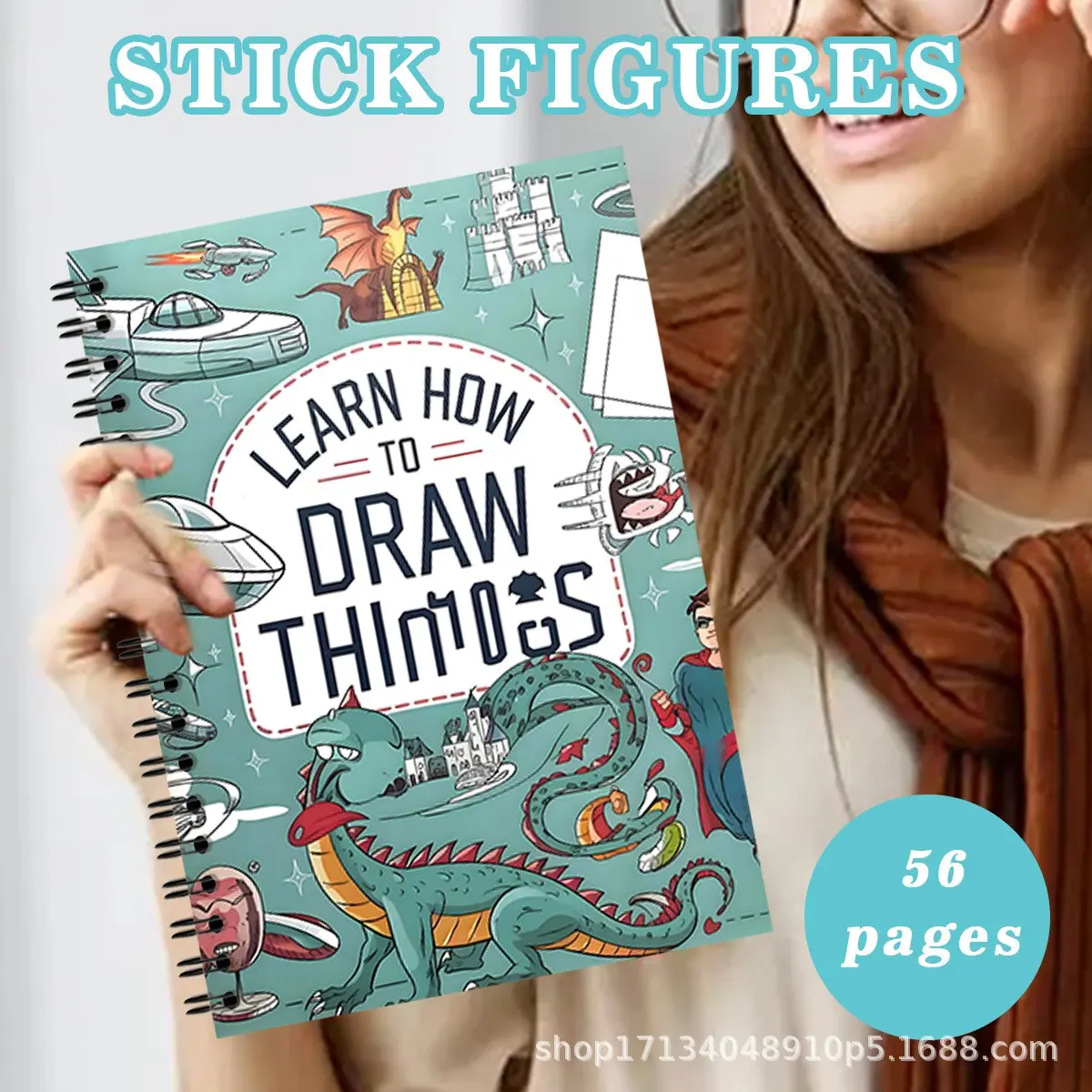 Bestselling Animal Theme Step-By-Step Practice Book, A4 Spiral Coil Design, Multi-Functional Notebook for Writing and Coloring
