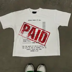 Jesus Paid It All Tee Shirt Streetwear Cotton Summer