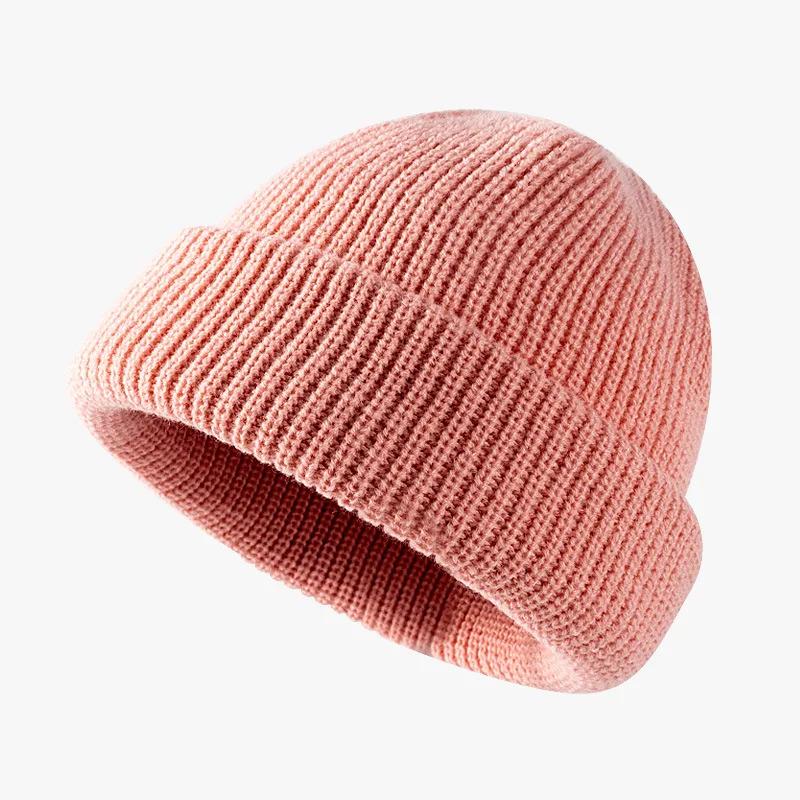 Knitted hat for women in autumn and winter season, melon skin hat for men, warm short style, cold hat, woolen hat