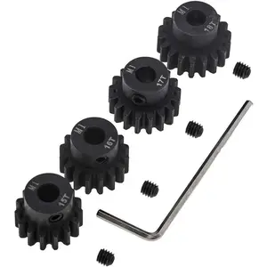 4pcs Mod 1 Pinion Gear 5mm Set Hardened 15T 16T 17T 18T M1 Pitch Gears RC Upgrade Part with Screwdriver