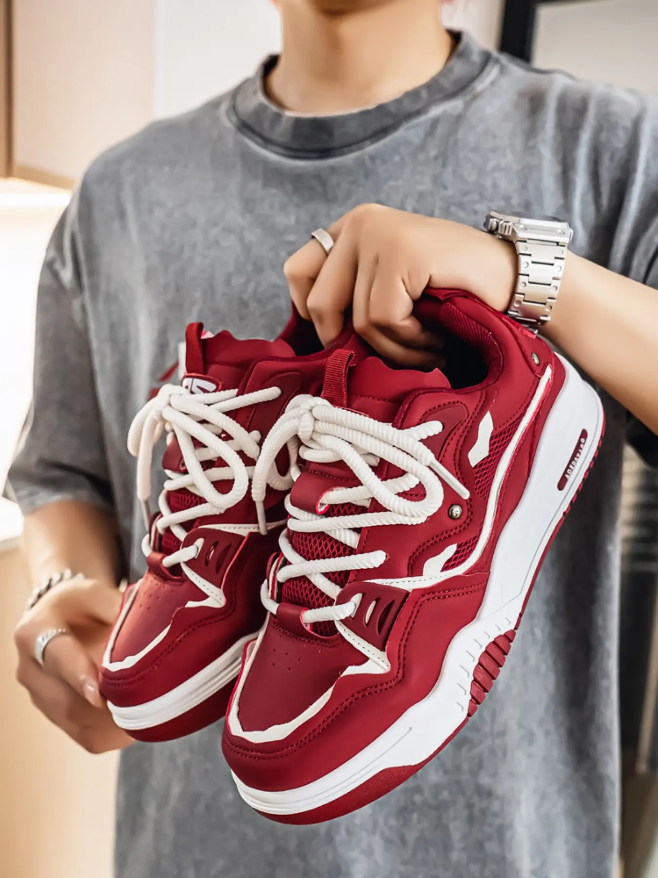 Men's Fashion Casual Skate Shoes, Breathable Upper, Non-Slip Sole, Multiple Colors Available. New Casual Sneakers Suitable for Daily Outfits & Many Occasions, Sporty Casual Shoes, Size 36-46