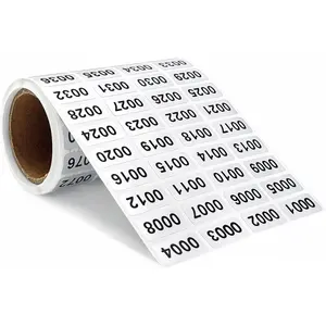 Continuous Digital Sticker Label 0001-2000,  and Durable Serial Number Label Sticker, Number Stickers for Item Classification, Inventory Management, Document Numbering, 0.39 x 0.78 inch