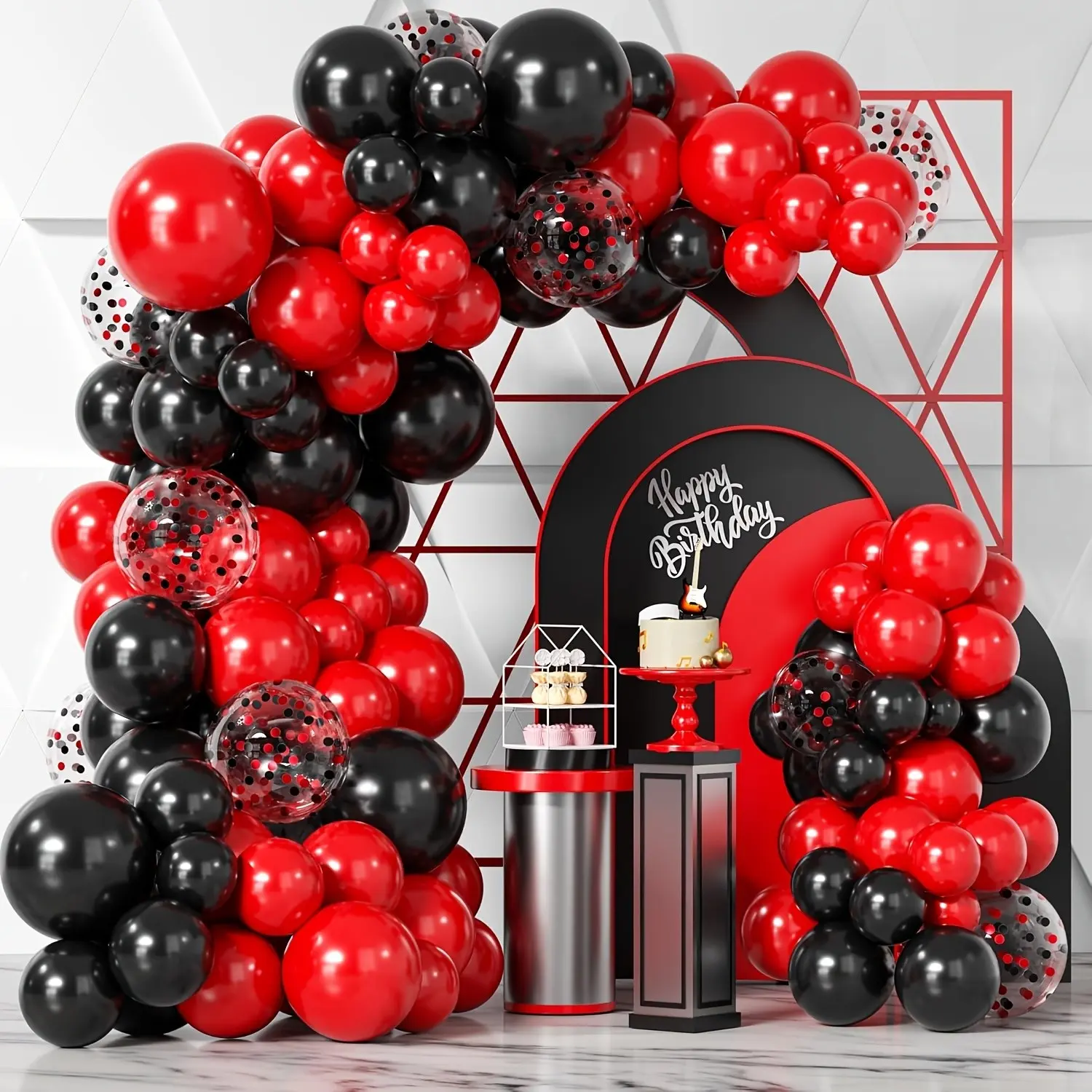 116 Piece Balloon Garland Set, Balloon Arch Set, Includes Colorful Confetti Balloons, Latex Balloons, Perfect for Wedding, Birthday, Graduation, Dance Party Decorations