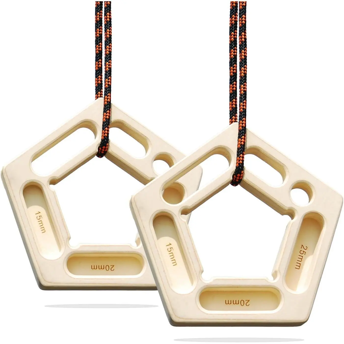Portable 2 Pack Lightweight Wooden Climbing Fingerboard Hangboard for Bouldering, Finger Strength, Arm Workout and Pull-up Training