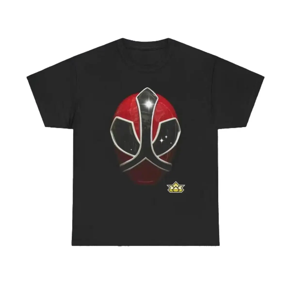Men's Power Ranger Samurai Red Ranger Soft Cotton Fabric T-Shirt - Casual Classic Crewneck Shortsleeve Menswear, Regular Fit Vintage Retro Streetwear, Ideal Gift, Round Neck Graphic Print, Hangable Fold, Medium Length Tee