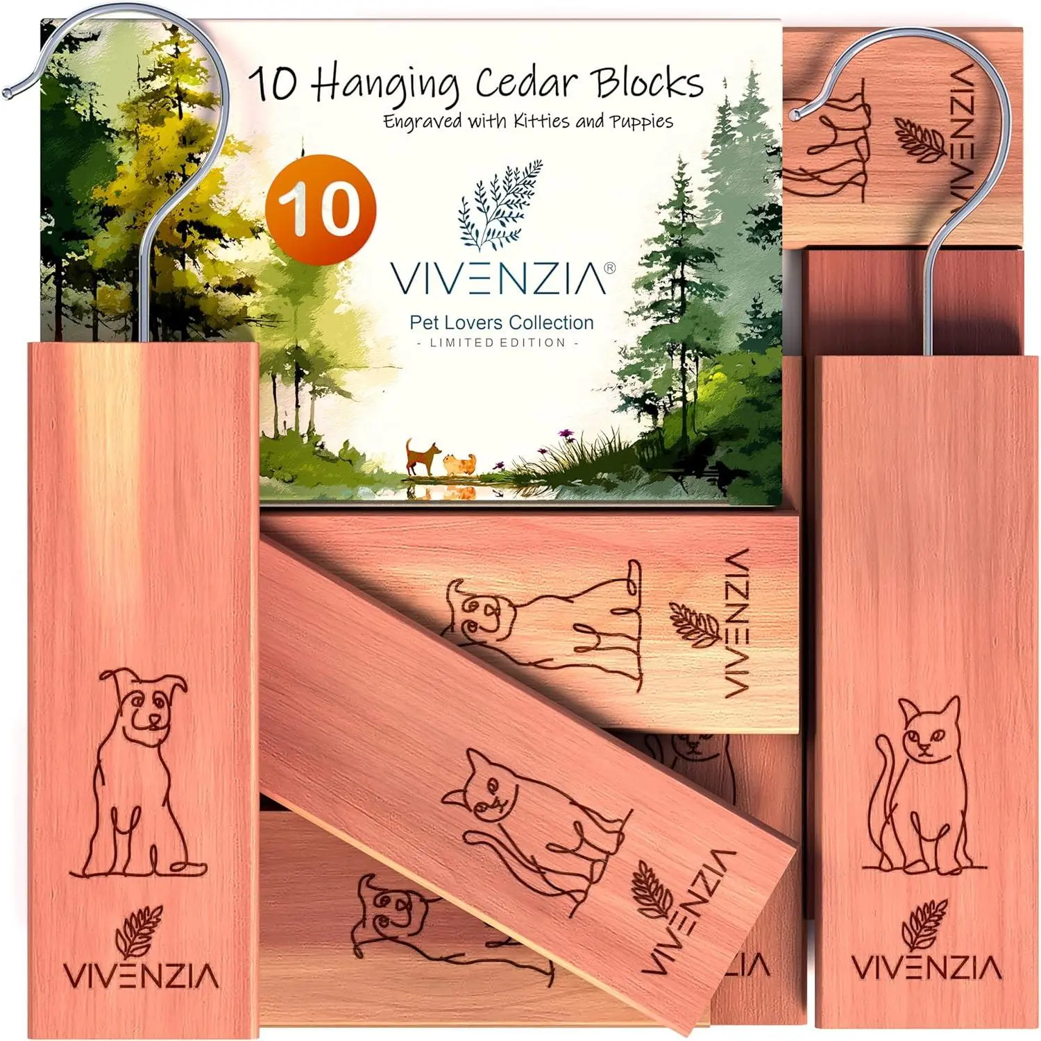Cedar Blocks for Clothes Storage,10 Hang-ups,Cedar Blocks for Closet, Cedar for Closets,Cedar Planks,Natural Closet Smell Eliminator,Natural Closet Deodorizer,Drawer Fresheners for Dresser