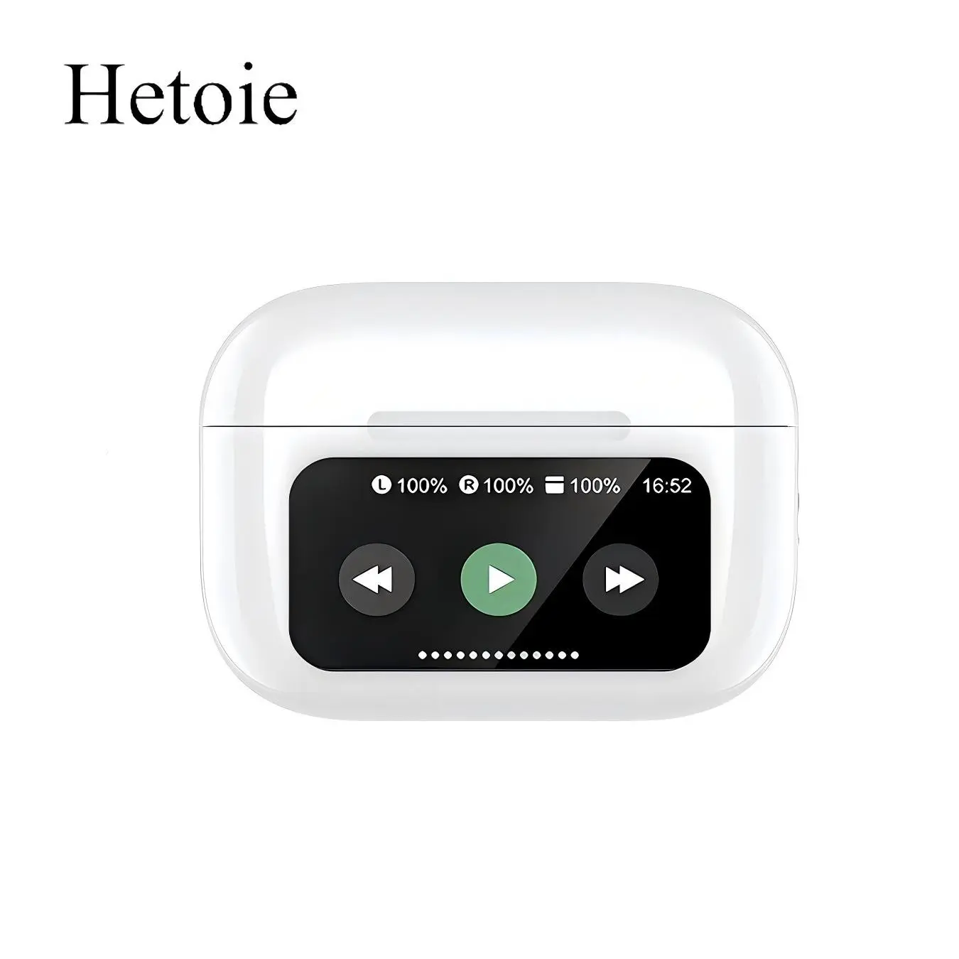 Hetoie Bluetooth compatible wireless earphones, LCD screen with multifunction touch screen, ANC ENC active noise cancellation, long battery life in-ear Bluetooth earphones suitable for laptops, Android/iOS devices, and tablets