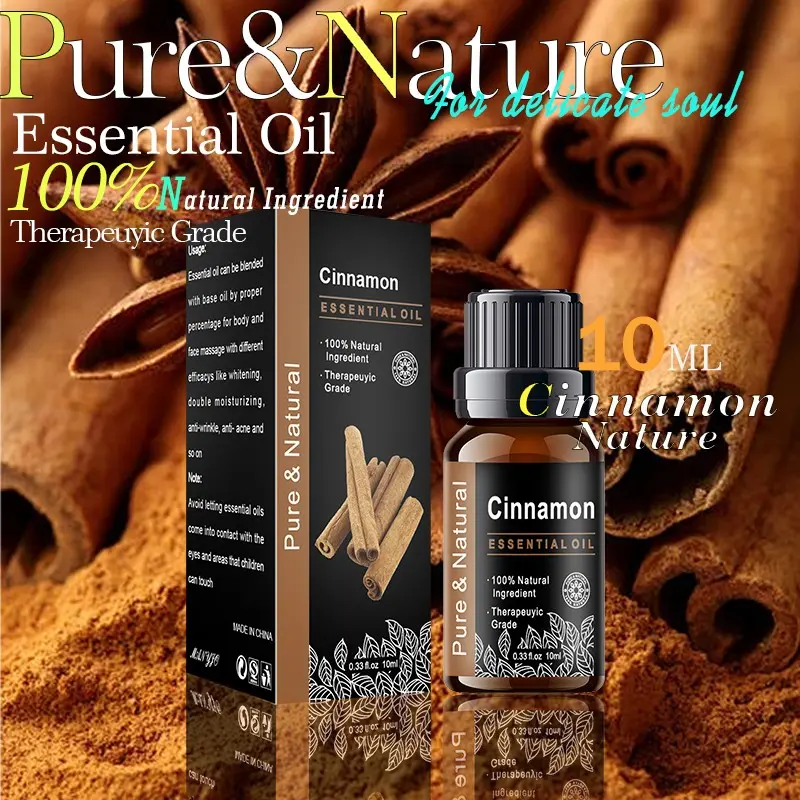 10ML Cinnamon Scented Water Soluble Essential Oil, Ideal for Reed Diffusers, Humidifiers, Long-Lasting Fragrance, Home Office Bathroom Use