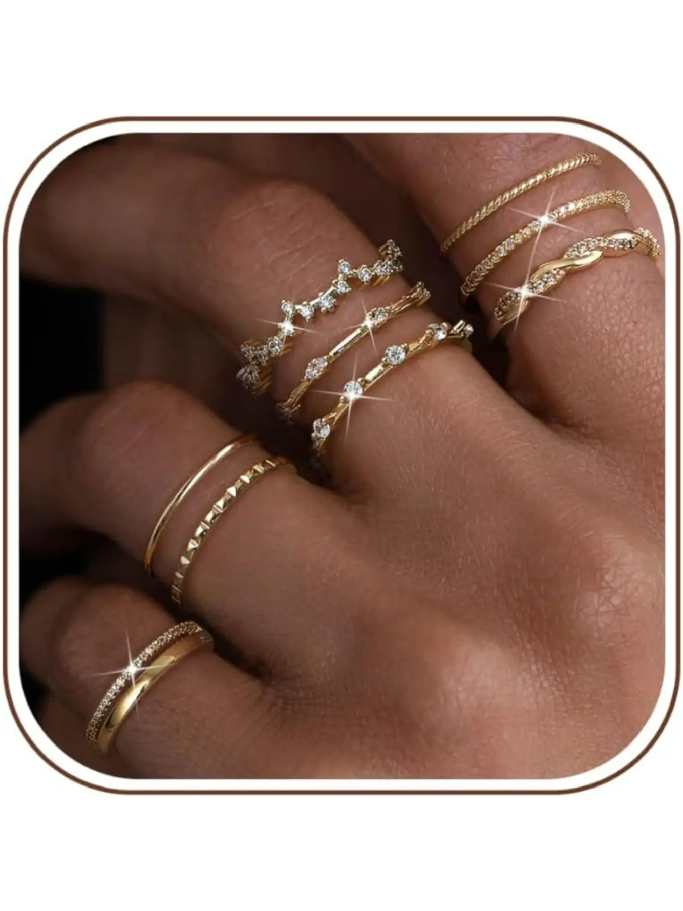 Set of 9 Adjustable Statement Rings Women's Ring Thumb Rings Finger Ring Stacking Rings Engagement Ring Promise Ring Set Jewellery | Statement Ringe Damen Damenring Daumenringe Fingerring Stapelringe Verlobungsring Promise Ring Set Schmuck