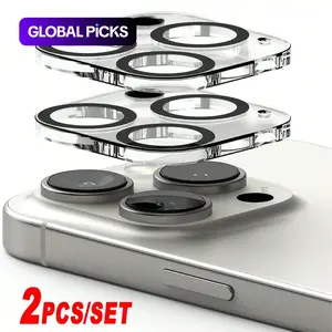 2 Pcs Camera Lens Glass Protector Cover, Compatible with iPhone 16 Pro Max/16 Pro/16 Plus/16/15 Pro Max/15 Pro/15 Plus/15/14 Pro Max/14 Pro/14 Plus/14/13 Pro Max/13 Pro/13/13 Mini/12 Pro Max/12 Pro/12/12 Mini/11 Series, Anti-Scratch #GLOBAL PICKS