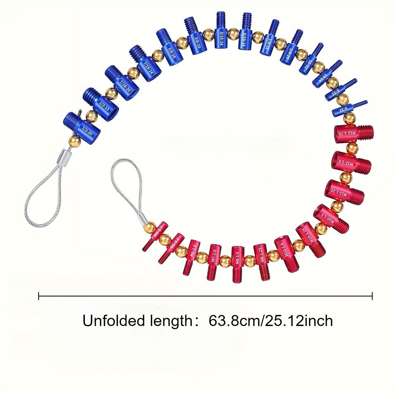Bolt Thread Checker Set, 14 Standard Inches, 12 Metric Sizes, Detachable, Thread Measurement Tool, Quick Classification, Practical