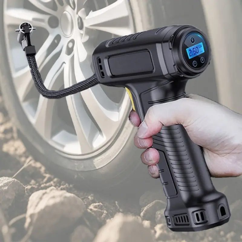 Portable Smart Digital Display Tire Inflator Pump, Useful Car Accessory for Motorcycles, Cars, Suvs, Trucks, Balls, Wired/wireless Options