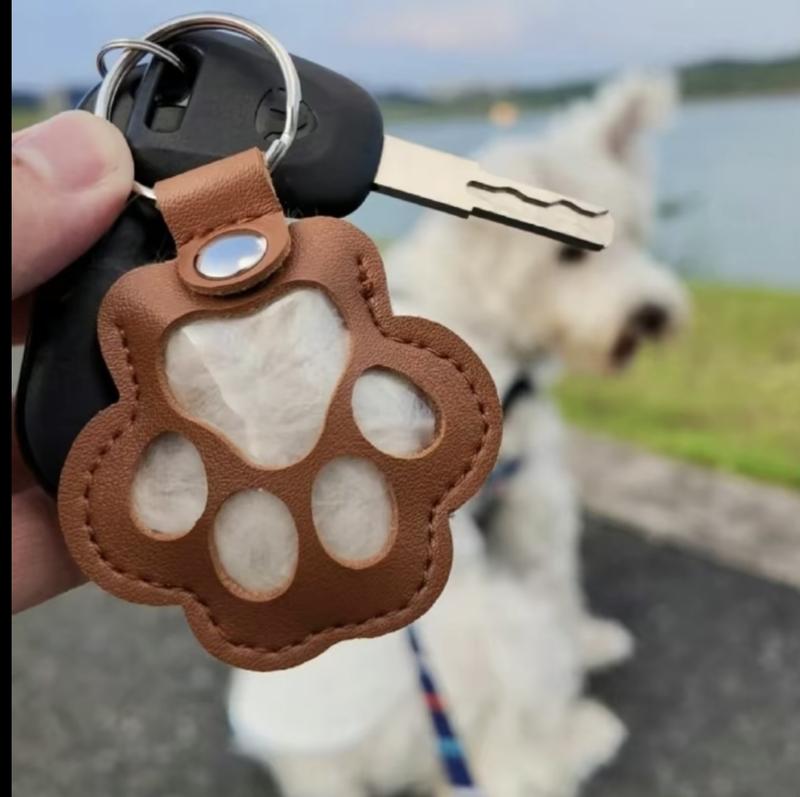 5 pack-Cat and dog hair keychain hanger creative pet cat and dog hair decoration for pet owners to collect and commemorate.