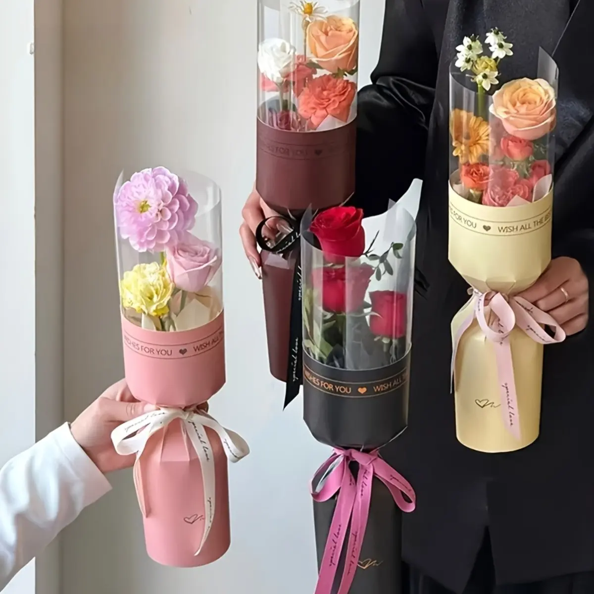 New straight flower packaging cardboard, suitable for flower shops, flower packaging/Valentine's Day/anniversary/birthday flower wrapping paper.